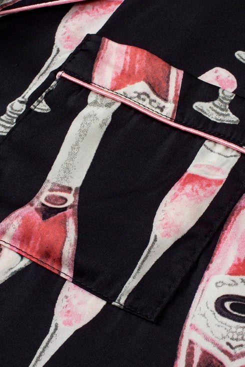 Silky Satin Button Down Short Sleeve Pajama Set