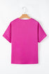 Silky Satin V Neck Dolman Sleeve Relaxed Blouse