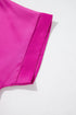 Silky Satin V Neck Dolman Sleeve Relaxed Blouse