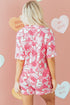 Silky Viscose Heart Print Button Front Pajama Set