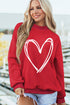 Sketch Heart Graphic Mock Neck Pullover Sweatshirt