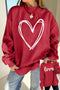 Sketch Heart Graphic Mock Neck Pullover Sweatshirt