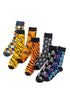 Skull And Crossbones Pattern Knit Cotton Crew Socks