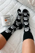 Skull And Crossbones Pattern Knit Cotton Crew Socks