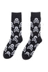 Skull And Crossbones Pattern Knit Cotton Crew Socks