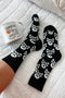 Skull And Crossbones Pattern Knit Cotton Crew Socks