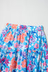 Sky Blue Floral Printed High Waist Split Wrap Long Skirt