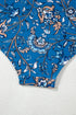 Sky Blue Floral Printed Ruffle Removable Strap One Piece Swimsuit