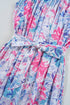 Sky Blue Floral Printed Sleeveless O Neck Knot Waist Maxi Dress