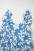 Sky Blue Floral U Neck Flutter Shoulder Tiered Flowy Midi Dress