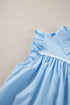 Sky Blue Ric Rac Trim Frilly Sleeveless Shirt