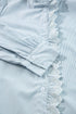 Sky Blue Stripe Frilled Trim Button Up Long Sleeve Shirt