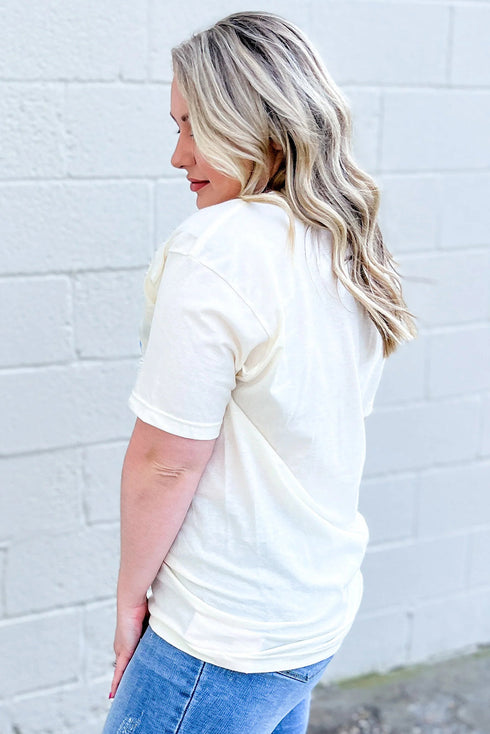 Sky Blue USA Graphic Crewneck Plus Size Patriotic Tee