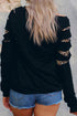 Slashed Sleeve Leopard Pumpkin Graphic Sweatshirt
