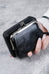 Sleek Minimalist Smooth Vegan Leather Zippered Pouch Wristlet