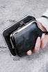 Sleek Minimalist Smooth Vegan Leather Zippered Pouch Wristlet
