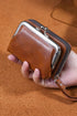 Sleek Minimalist Smooth Vegan Leather Zippered Pouch Wristlet