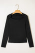 Sleek Square Neck Long Sleeve Fitted Top