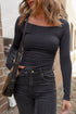 Sleek Square Neck Long Sleeve Fitted Top