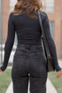 Sleek Square Neck Long Sleeve Fitted Top