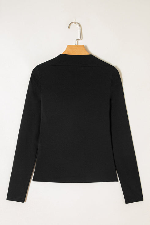 Sleek Square Neck Long Sleeve Fitted Top