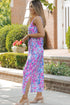 Sleeveless Abstract Print Side Slit Maxi Dress
