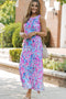 Sleeveless Abstract Print Side Slit Maxi Dress