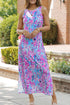 Sleeveless Abstract Print Side Slit Maxi Dress