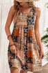 Sleeveless Bohemian Patchwork Print Mini Shift Dress