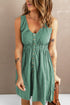 Sleeveless Collared Button Front Utility Mini Dress
