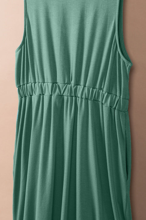 Sleeveless Collared Button Front Utility Mini Dress