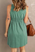 Sleeveless Collared Button Front Utility Mini Dress
