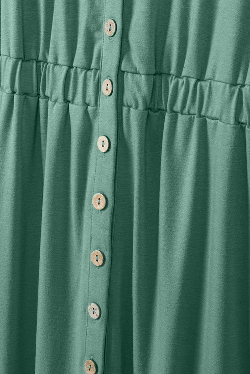 Sleeveless Collared Button Front Utility Mini Dress