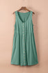 Sleeveless Collared Button Front Utility Mini Dress