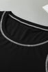 Sleeveless Contrast Stitch Crew Neck Curved Hem Tank Top