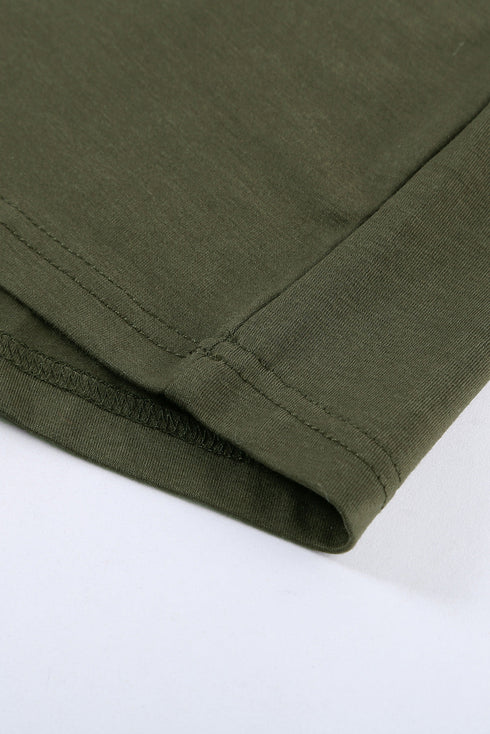 Sleeveless Crew Neck Cross Stitch Detail Casual Tank Top