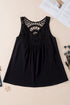 Sleeveless Crochet Medallion Back Flowy Boho Tank Top