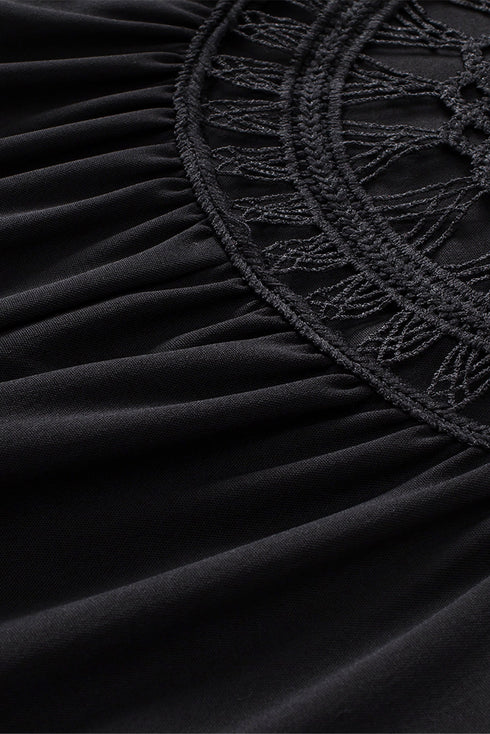 Sleeveless Crochet Medallion Back Flowy Boho Tank Top