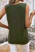 Sleeveless Distressed Cutout Detail Relaxed Fit Tank Top