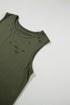 Sleeveless Distressed Cutout Detail Relaxed Fit Tank Top