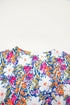 Sleeveless Floral Print Peplum Blouse With Bow Detail