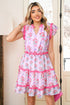 Sleeveless Floral Print Tiered Ruffle A-Line Dress