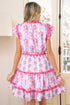 Sleeveless Floral Print Tiered Ruffle A-Line Dress