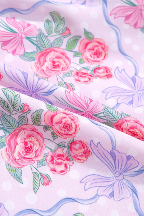 Sleeveless Floral Print Tiered Ruffle A-Line Dress