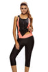 Sleeveless Front Zip Panel Swim Top