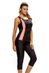 Sleeveless Front Zip Panel Swim Top
