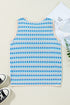 Sleeveless Geometric Pattern Crew Neck Knit Tank Top