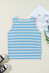 Sleeveless Geometric Pattern Crew Neck Knit Tank Top