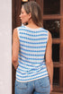 Sleeveless Geometric Pattern Crew Neck Knit Tank Top