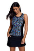 Sleeveless Geometric Print Zip Front Dress